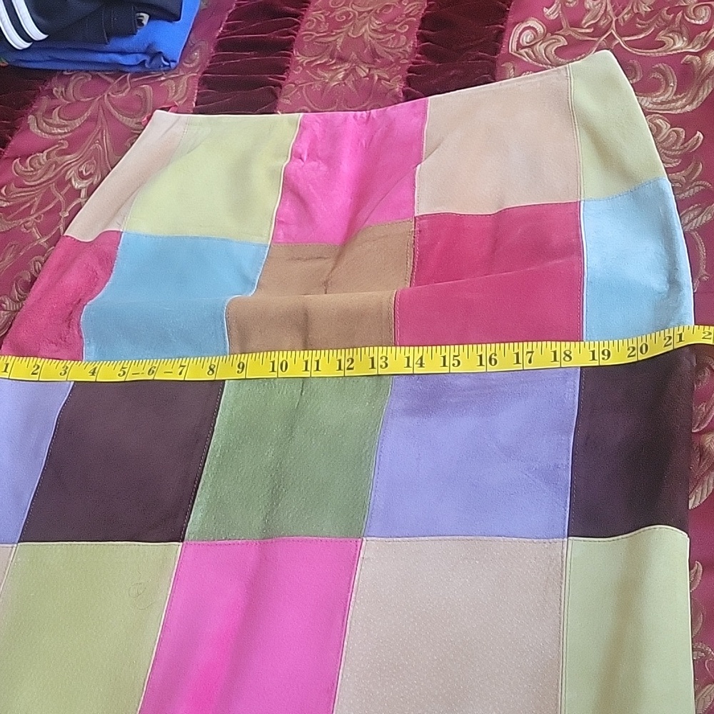 Inc Genuine Leather Patchwork Skirt - image 8